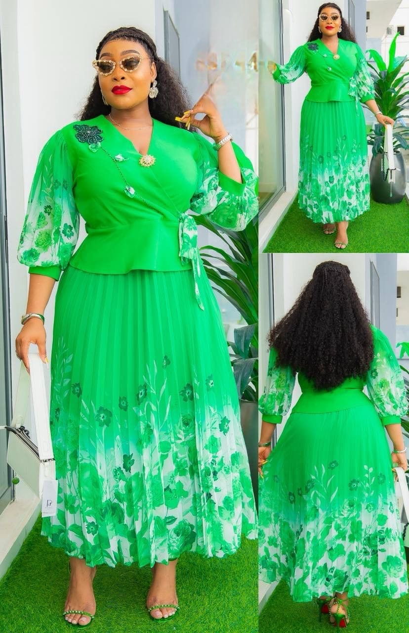 Luxury 2pcs set top and skirt