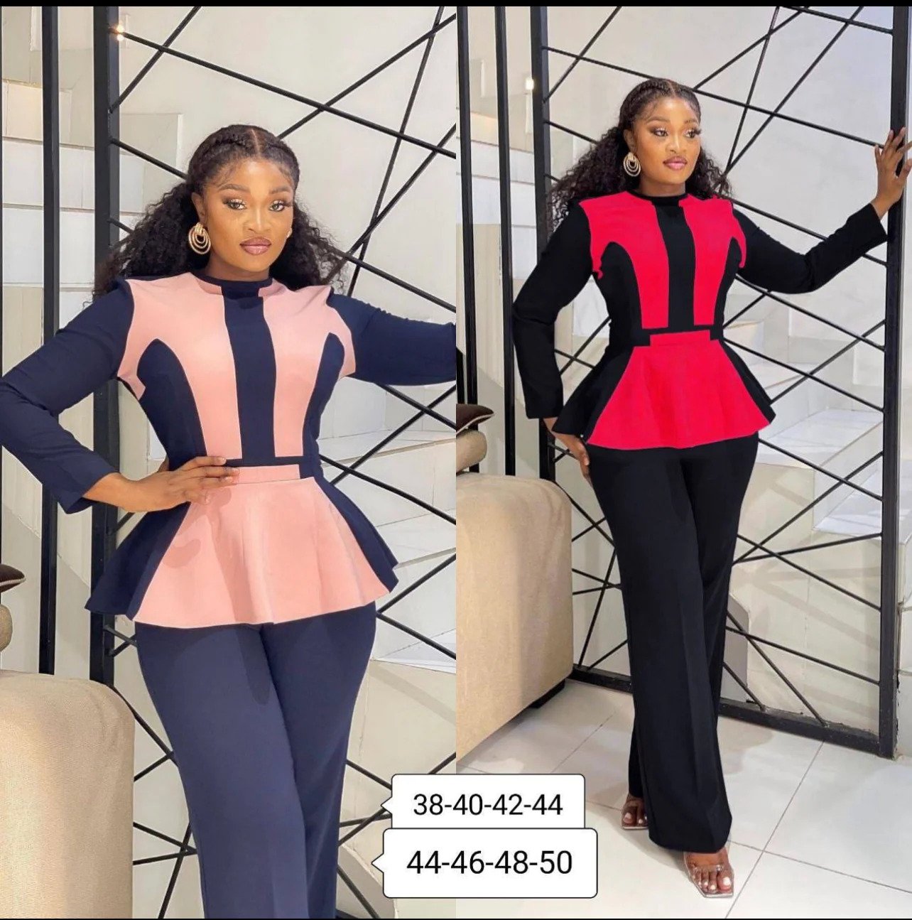 Elegant blouses & black women pants-vandvsfashion