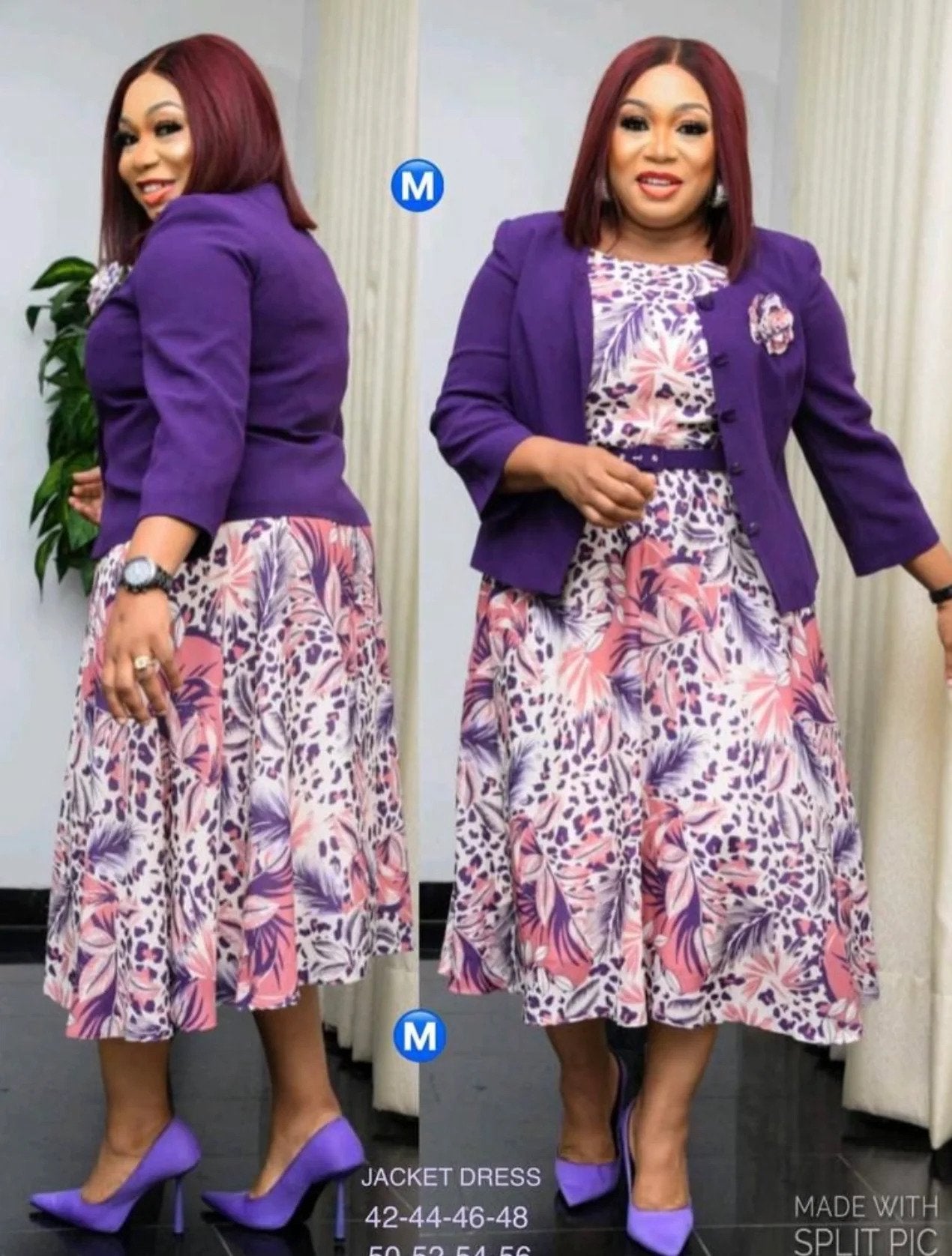 Purple Beautiful Dress and Jacket Ladies Suit