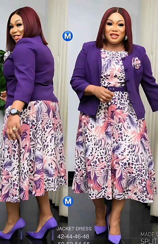 Purple Beautiful Dress and Jacket Ladies Suit