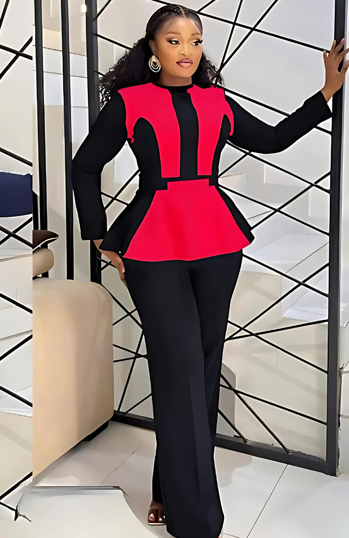 Elegant blouses & black pants